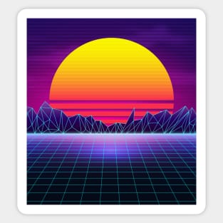 Brazen Yellow Sunset Synthwave Sticker